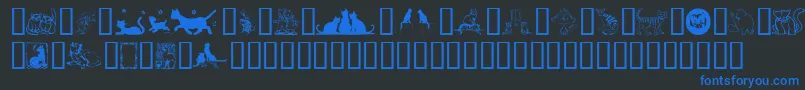 KarensKitties Font – Blue Fonts on Black Background