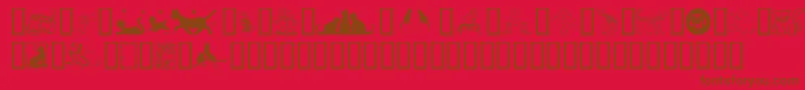 KarensKitties Font – Brown Fonts on Red Background