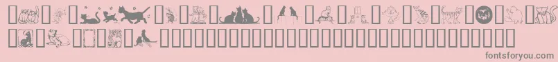 KarensKitties Font – Gray Fonts on Pink Background