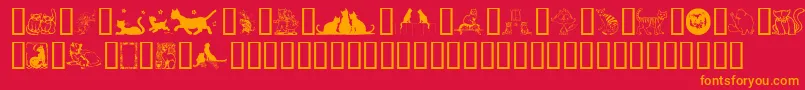 More about KarensKitties Font KarensKitties Font – Orange Fonts on Red Background