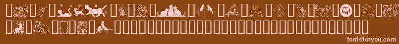 KarensKitties Font – Pink Fonts on Brown Background