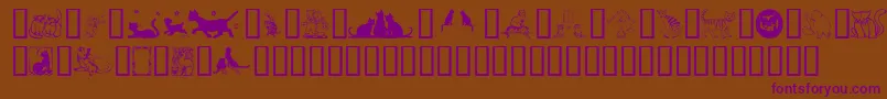KarensKitties Font – Purple Fonts on Brown Background