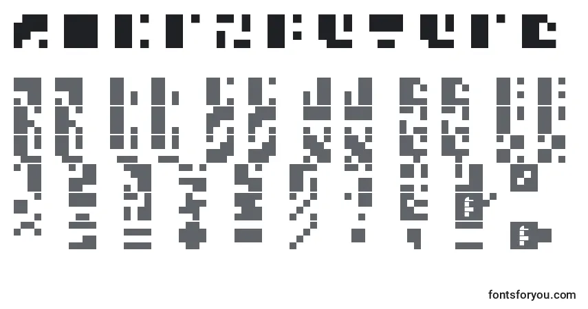 A fonte Microfuture – alfabeto, números, caracteres especiais