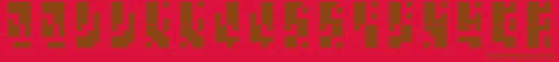 Microfuture Font – Brown Fonts on Red Background