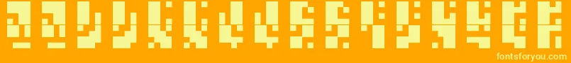 Czcionka Microfuture – żółte czcionki na pomarańczowym tle