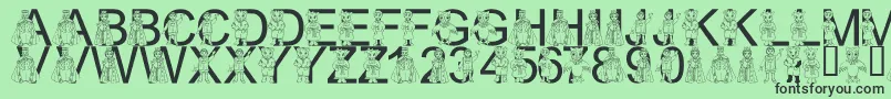 Czcionka LmsWontYouBeMyNeighbor – czarne czcionki na zielonym tle