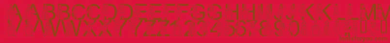LmsWontYouBeMyNeighbor Font – Brown Fonts on Red Background