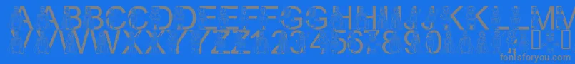 LmsWontYouBeMyNeighbor Font – Gray Fonts on Blue Background