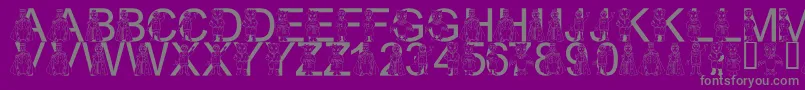 LmsWontYouBeMyNeighbor-Schriftart – Graue Schriften auf violettem Hintergrund