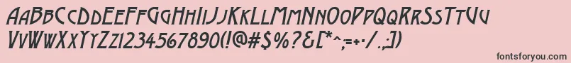 Police AModernocapsItalic – polices noires sur fond rose