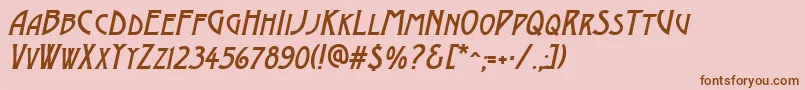AModernocapsItalic Font – Brown Fonts on Pink Background