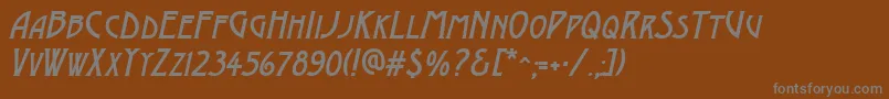 AModernocapsItalic-Schriftart – Graue Schriften auf braunem Hintergrund