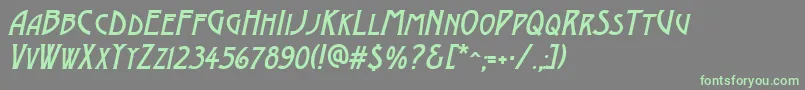 AModernocapsItalic Font – Green Fonts on Gray Background