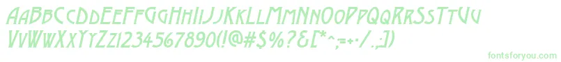 AModernocapsItalic Font – Green Fonts on White Background