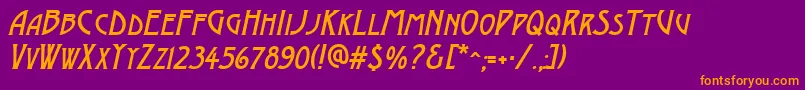 AModernocapsItalic Font – Orange Fonts on Purple Background