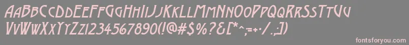 AModernocapsItalic Font – Pink Fonts on Gray Background