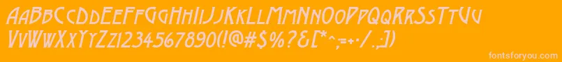 AModernocapsItalic Font – Pink Fonts on Orange Background