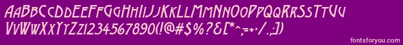 AModernocapsItalic Font – Pink Fonts on Purple Background
