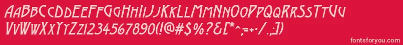 AModernocapsItalic Font – Pink Fonts on Red Background