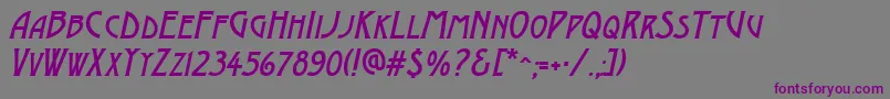 AModernocapsItalic Font – Purple Fonts on Gray Background
