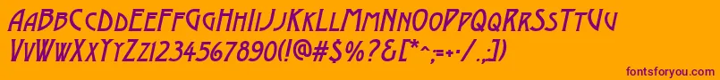 AModernocapsItalic Font – Purple Fonts on Orange Background