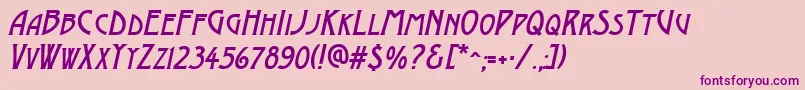 AModernocapsItalic Font – Purple Fonts on Pink Background