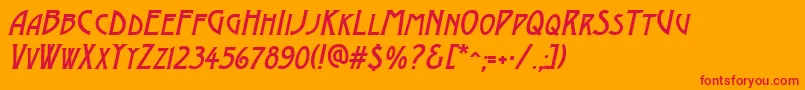 Police AModernocapsItalic – polices rouges sur fond orange