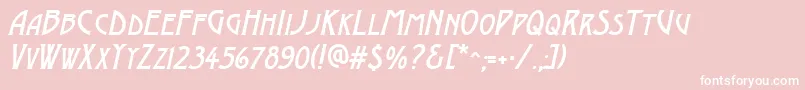 AModernocapsItalic Font – White Fonts on Pink Background