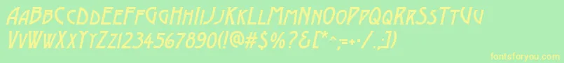 AModernocapsItalic Font – Yellow Fonts on Green Background