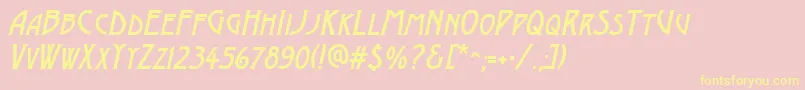 AModernocapsItalic Font – Yellow Fonts on Pink Background