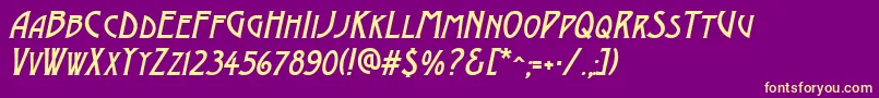 AModernocapsItalic Font – Yellow Fonts on Purple Background