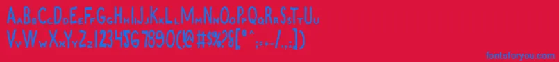 ZamboniJoe Font – Blue Fonts on Red Background