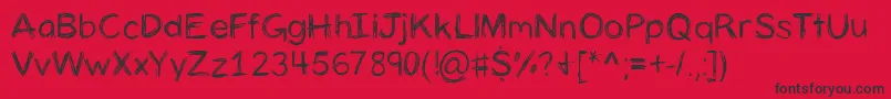 Panicstricken-Schriftart – Schwarze Schriften auf rotem Hintergrund