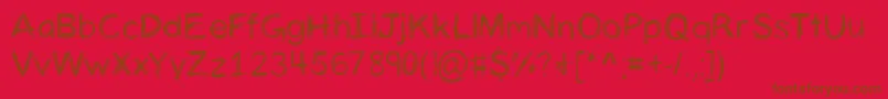 Panicstricken-Schriftart – Braune Schriften auf rotem Hintergrund
