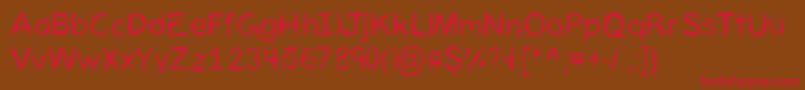Panicstricken-Schriftart – Rote Schriften auf braunem Hintergrund