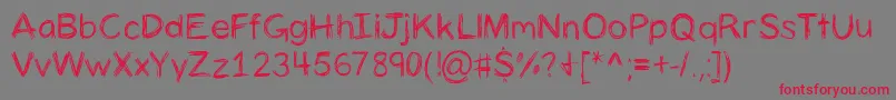 フォントPanicstricken – 赤い文字の灰色の背景