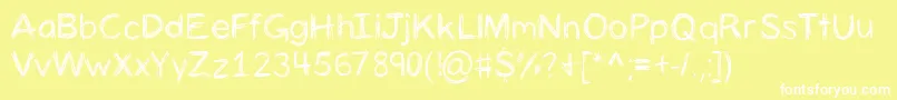 Panicstricken Font – White Fonts on Yellow Background