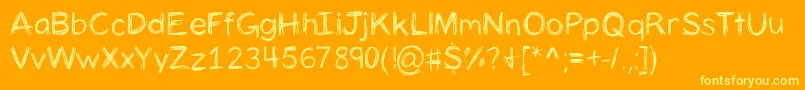 フォントPanicstricken – オレンジの背景に黄色の文字