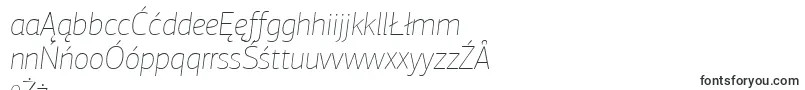 フォントPfagorasansproXthinitalic – ポーランドのフォント