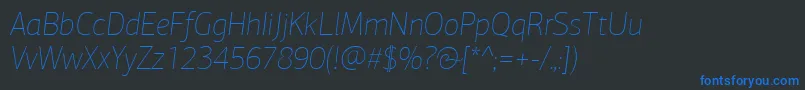 PfagorasansproXthinitalic Font – Blue Fonts on Black Background