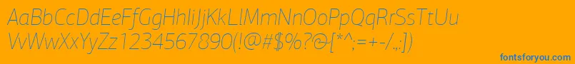 PfagorasansproXthinitalic-Schriftart – Blaue Schriften auf orangefarbenem Hintergrund