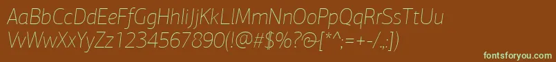 PfagorasansproXthinitalic Font – Green Fonts on Brown Background