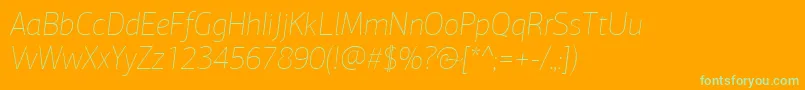 PfagorasansproXthinitalic Font – Green Fonts on Orange Background