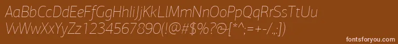 フォントPfagorasansproXthinitalic – 茶色の背景にピンクのフォント