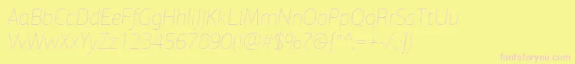 PfagorasansproXthinitalic Font – Pink Fonts on Yellow Background