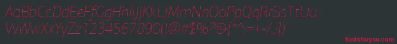PfagorasansproXthinitalic Font – Red Fonts on Black Background