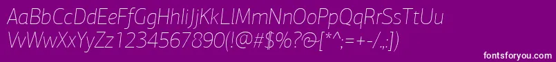 PfagorasansproXthinitalic Font – White Fonts on Purple Background