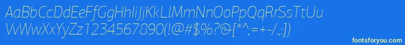 PfagorasansproXthinitalic Font – Yellow Fonts on Blue Background