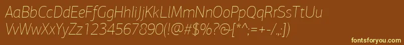 PfagorasansproXthinitalic Font – Yellow Fonts on Brown Background