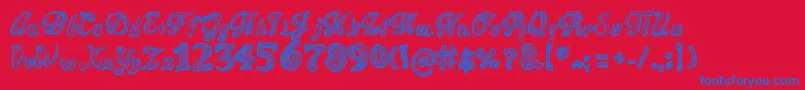 SketchToska Font – Blue Fonts on Red Background